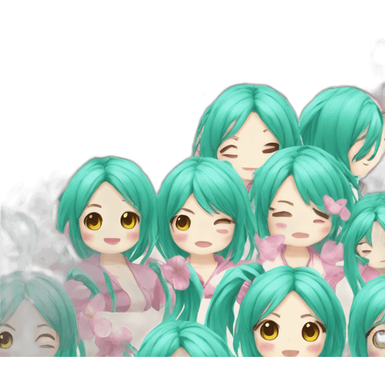 Anime style characterhatsume miku emoji