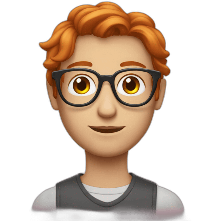 Rousse avec des lunettes emoji