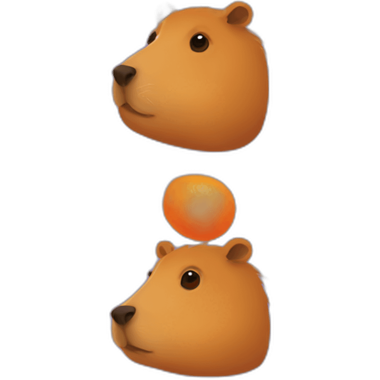 Capybara with orange on top of head emoji