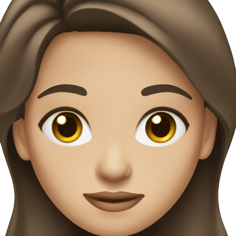 Brunette woman blue eyes laptop emoji