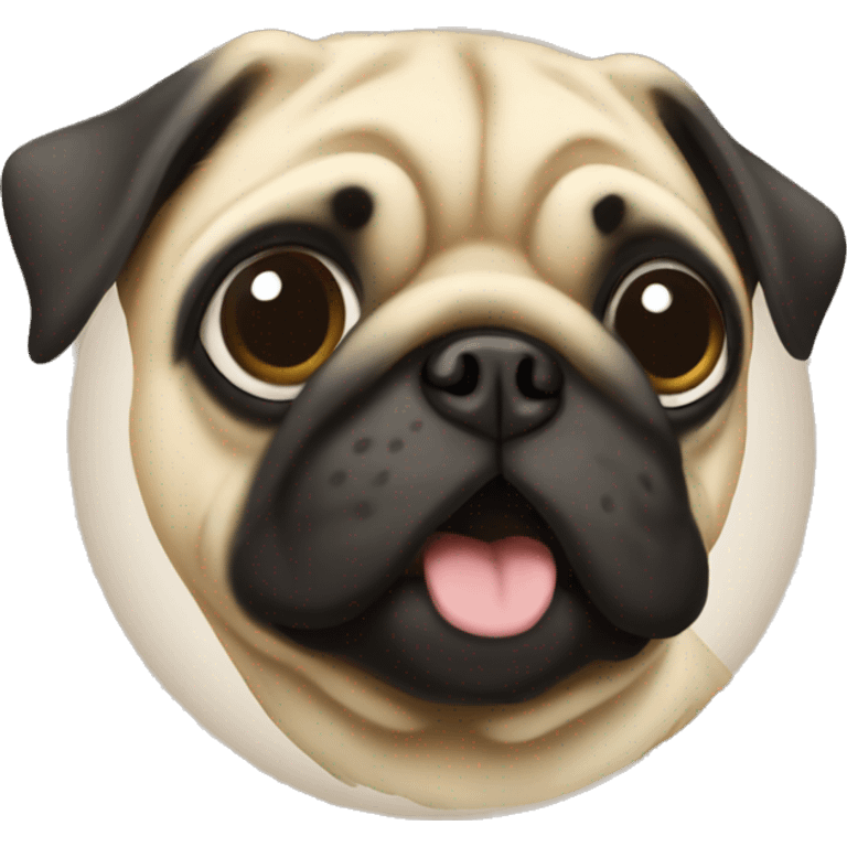 coin face of a pug on it emoji