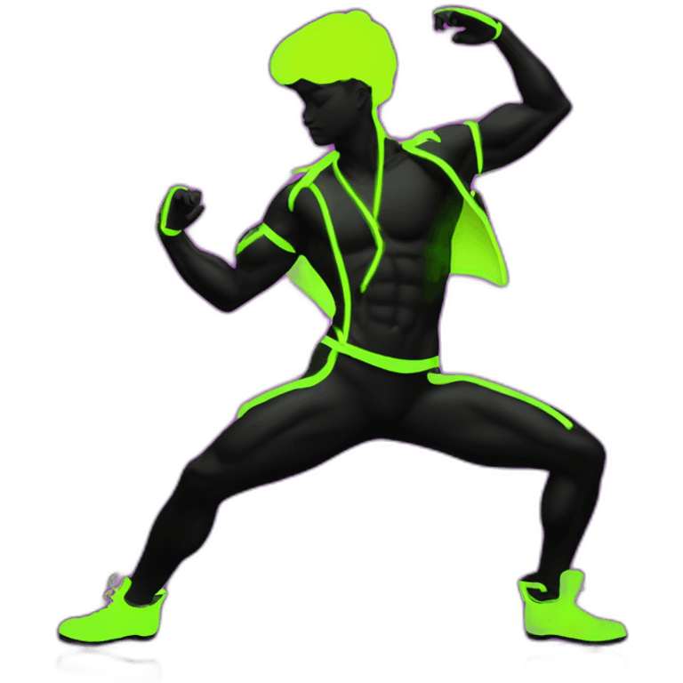  male dancer big booty neon sign style emoji