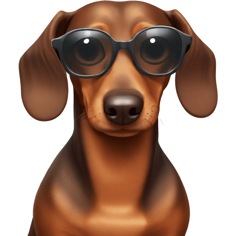 dachshund swimming with sunglass emoji