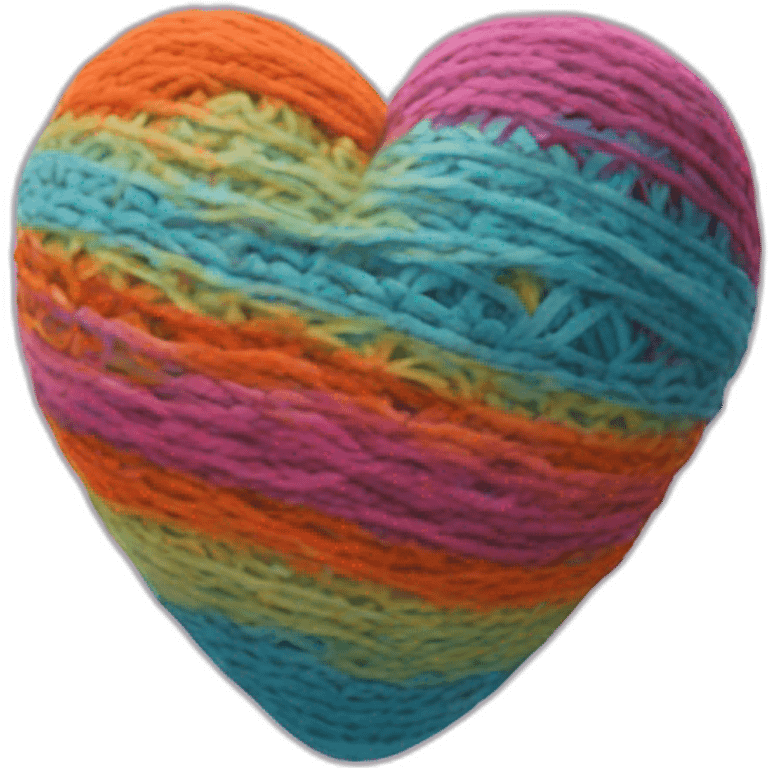 yarnball heartshaped multicolor no eyes emoji