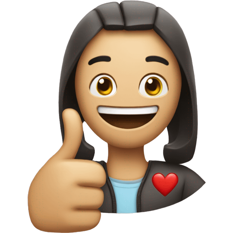 Heart face and thumbs up emoji