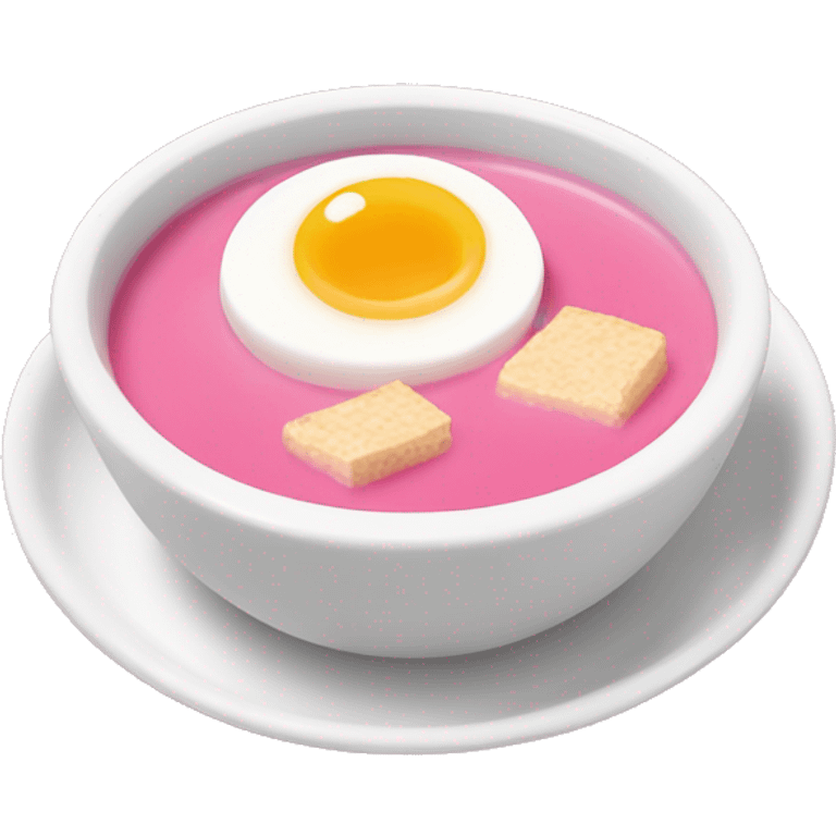 pink soup wit boiled egg  emoji