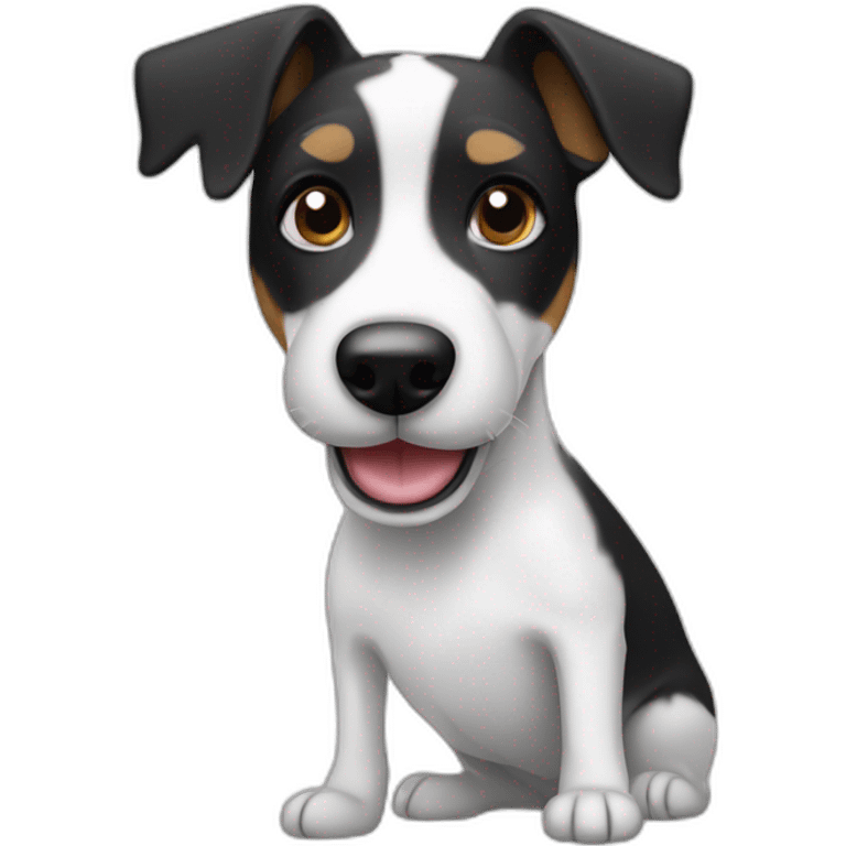 Head of Black and white jack rassel terrier emoji