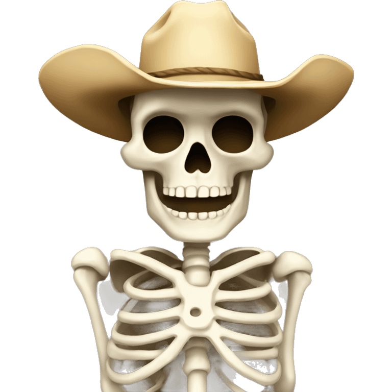 Full body skeleton with a cowboy hat emoji