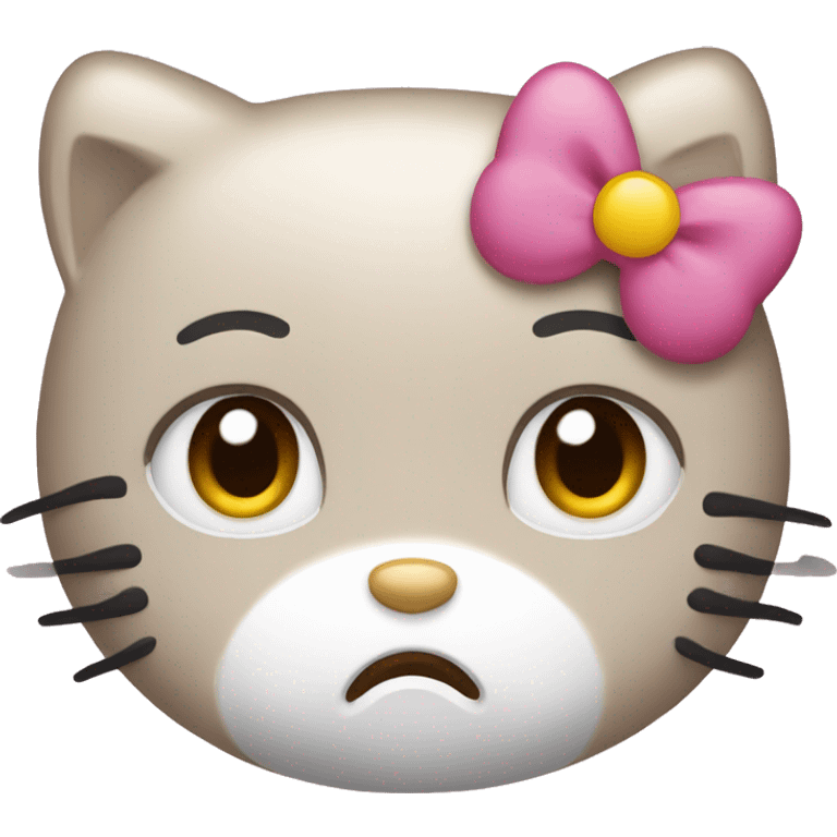 Hello kitty looking tired emoji