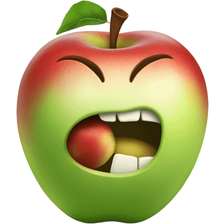 Apple eating apple emoji