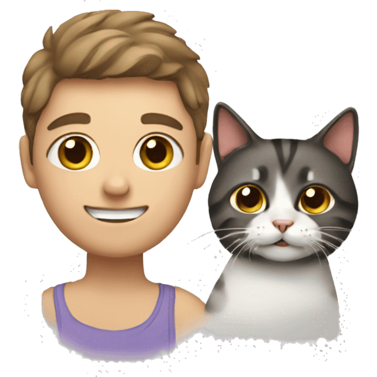 a cat whit its owner  emoji