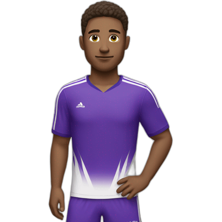 soccer player with purple shirt and white short emoji