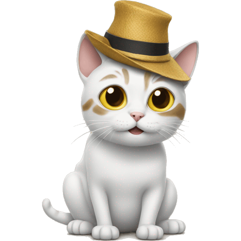 Cat with minion hat emoji