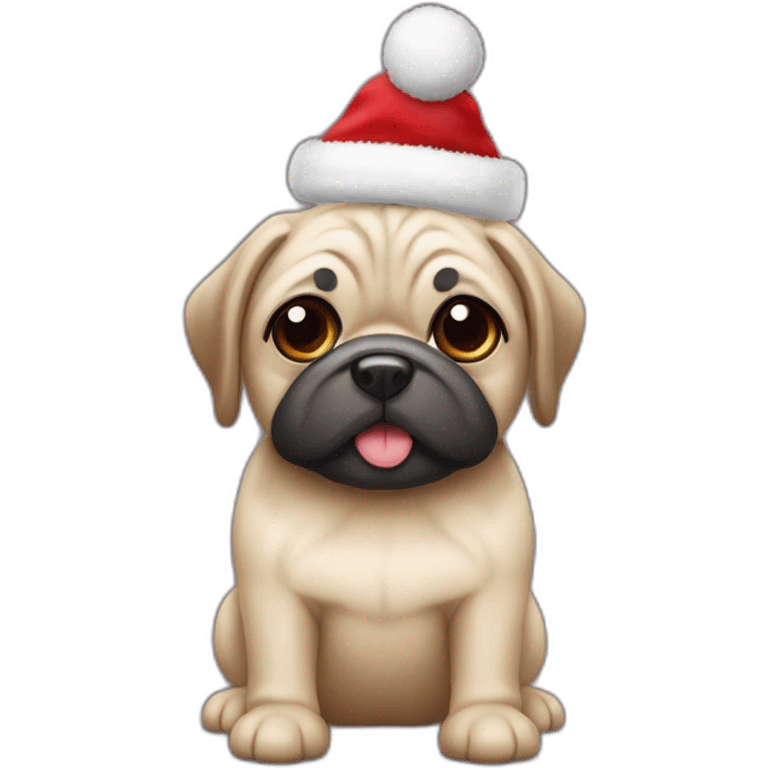 mops mit weihnachtsmütze emoji