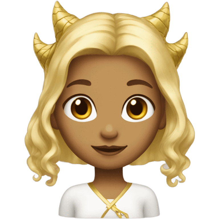 girl with gold hair dragon accessory emoji