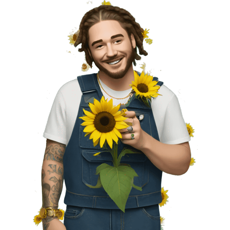 Post Malone holding sunflower  emoji