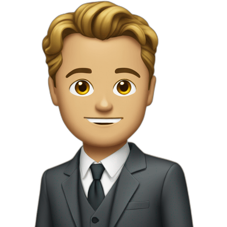 leonardo dicaprio cartoon wearing suit emoji