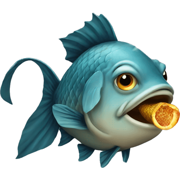 Fish smoking emoji