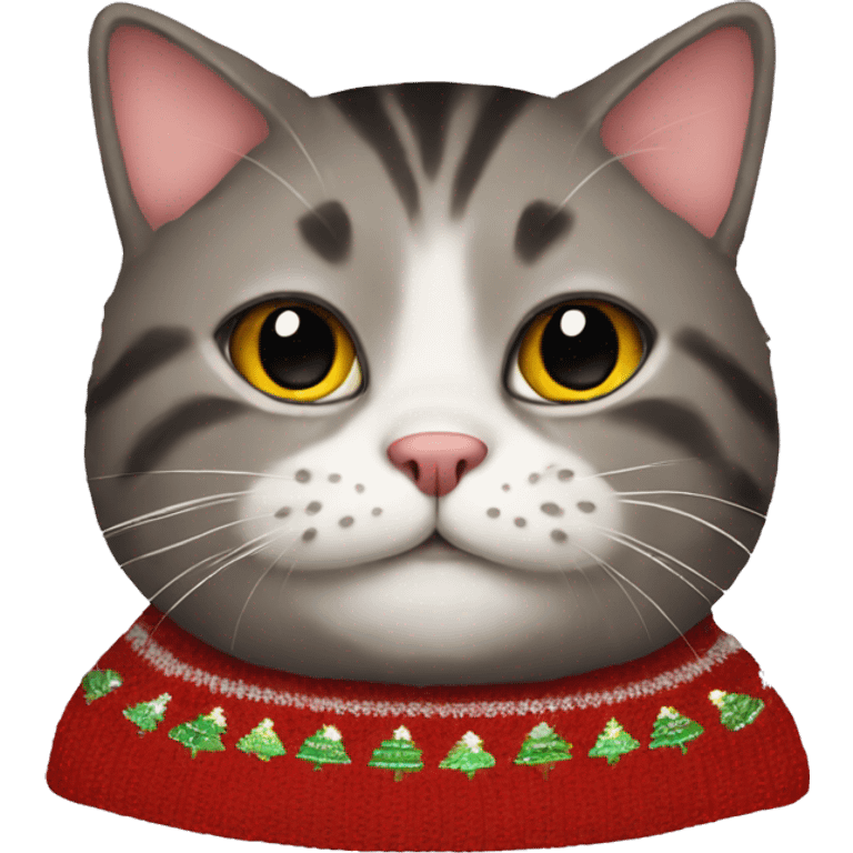 Cat with chrismas sweater emoji