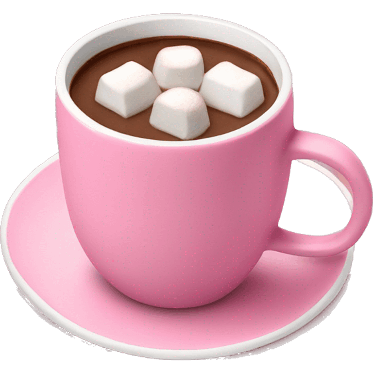 Hot chocolate with marshmallows in a little pink coffee cup emoji