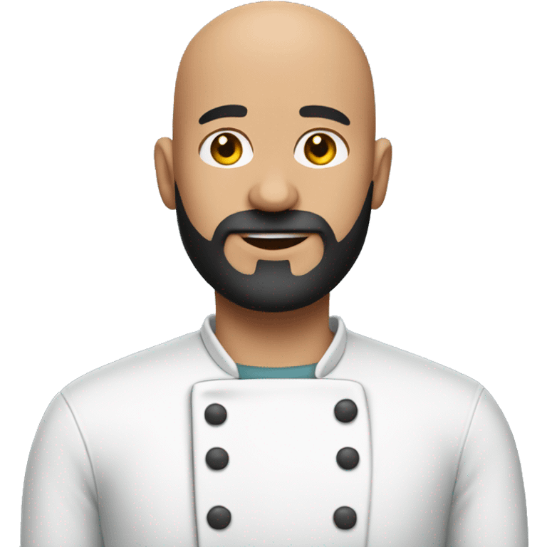 bald man in kitchen with black beard emoji