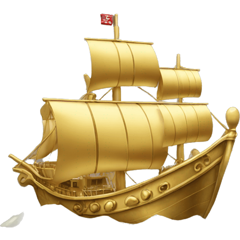 ship playing gold emoji