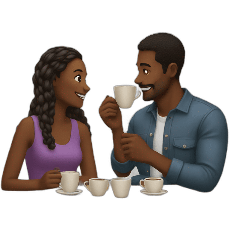 Couple having coffee emoji