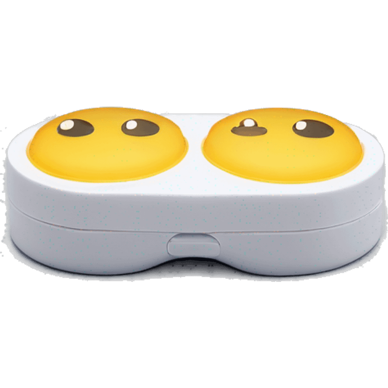 dual compartment screw-top prescription contact lens case emoji