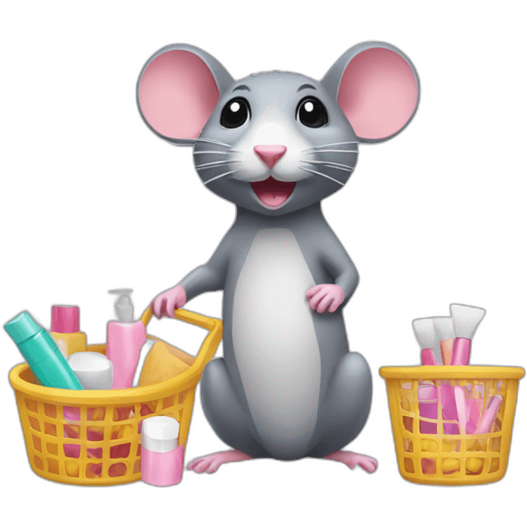 rat shopping for cosmetics emoji