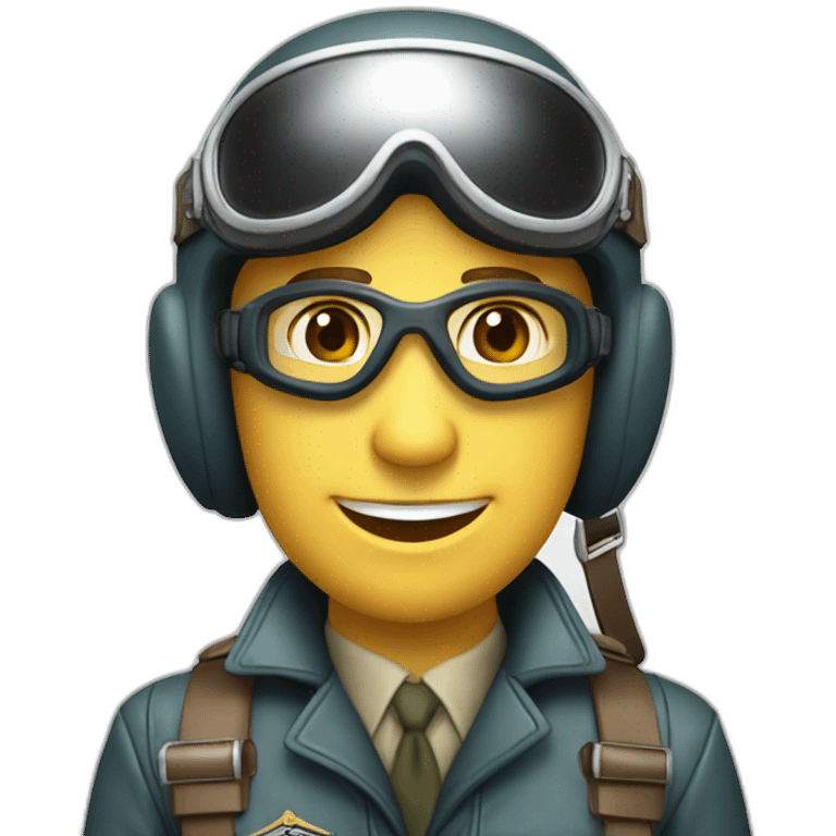 a caucasian 1940's air force pilot, with a leather helmet and goggles on his  head emoji