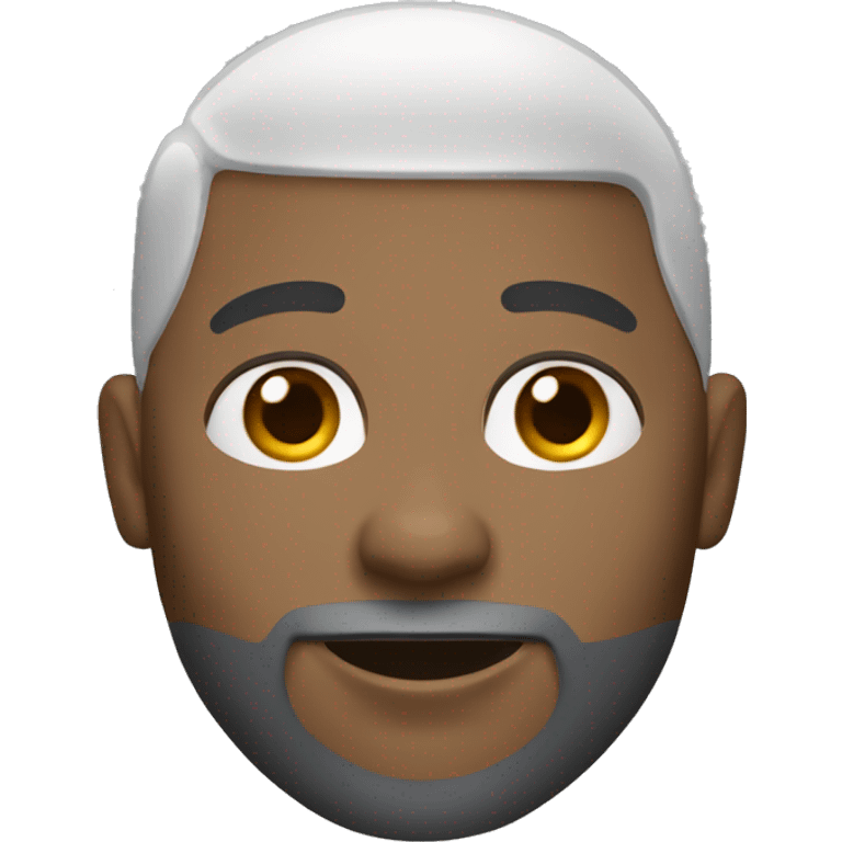 Bald light skinned black golfer with grey goatee emoji