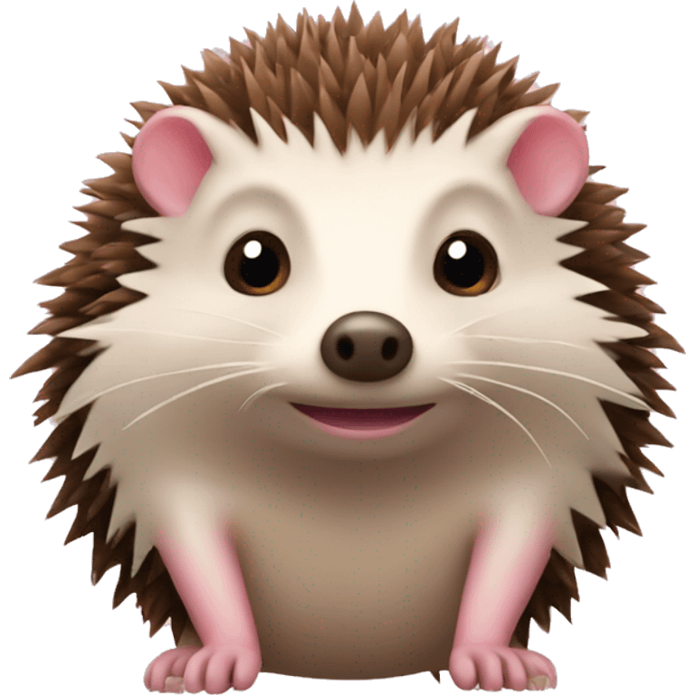 hedgehog with brown and pink ear emoji