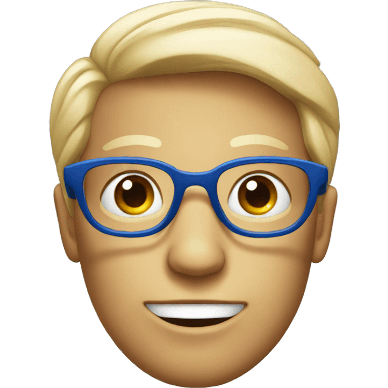 Blue nerd face  emoji