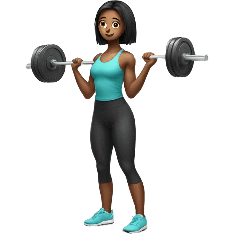 pretty girl doing deadlifts emoji