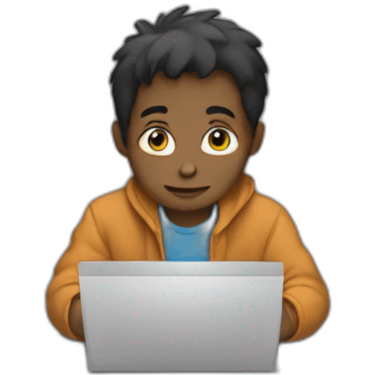 Boy with computer  emoji