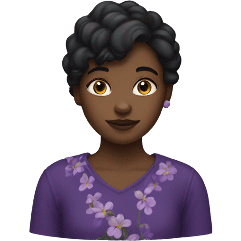 Une violette ( fleur) black girl  emoji