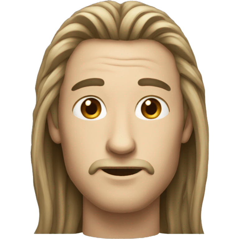 Guy with long hair and a long nose emoji