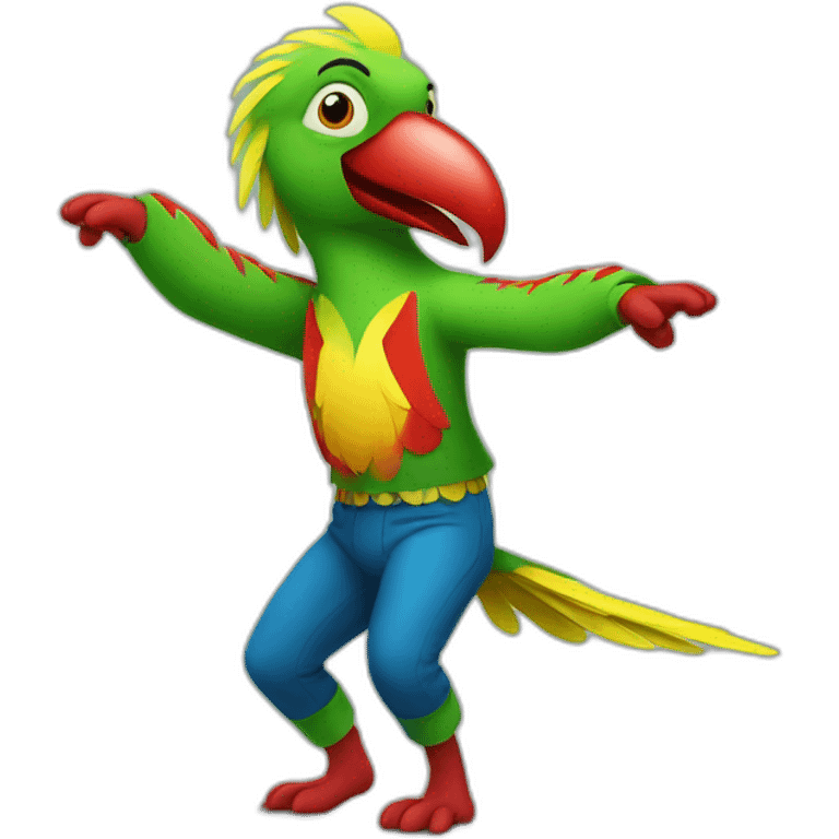 Adriaan as a dancing parrot emoji