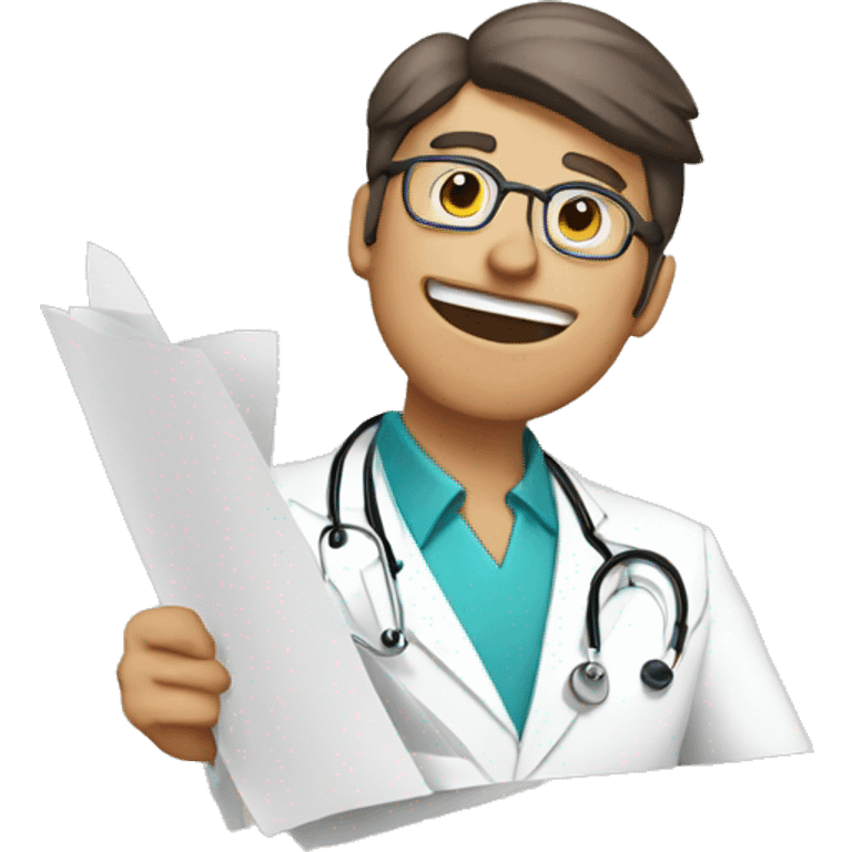 doctor with papers emoji