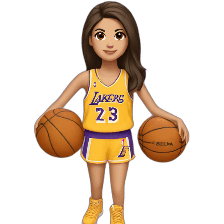 selena gomez with yellow lakers jersey emoji