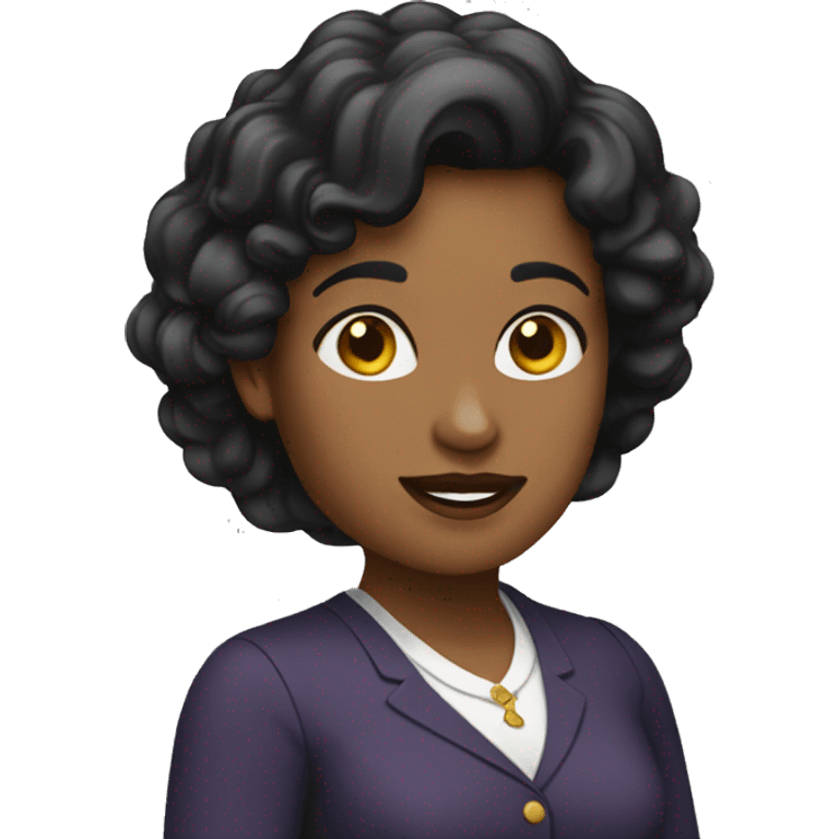 Mujer mayor pelo negro corto emoji