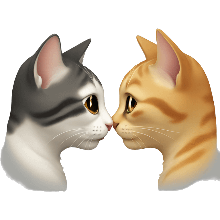 cats kissing each other emoji