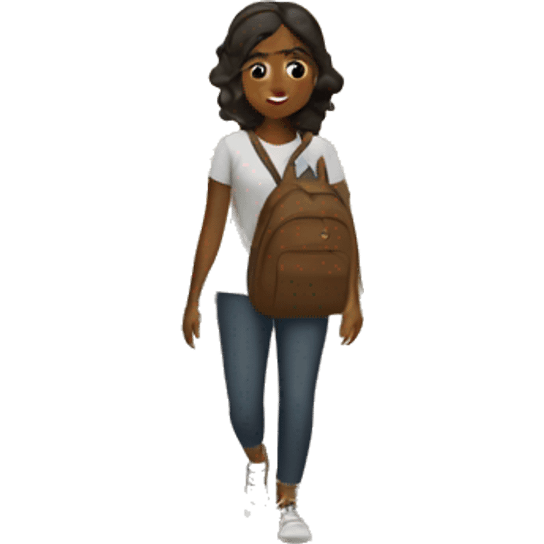 Brown girl walking home emoji