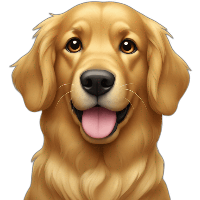 Golden retriever negro con señor alto rubio con pelo rizado emoji