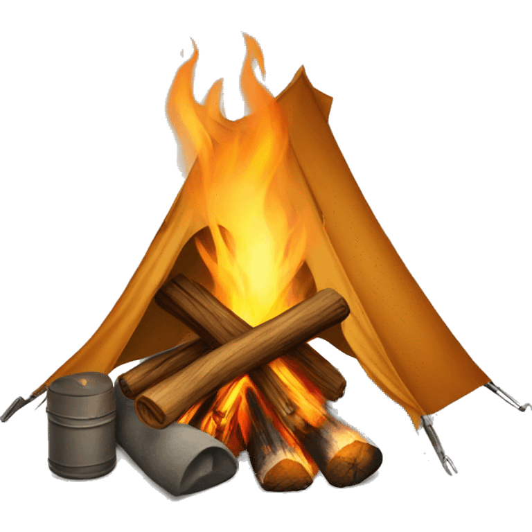 camping with bonfire emoji