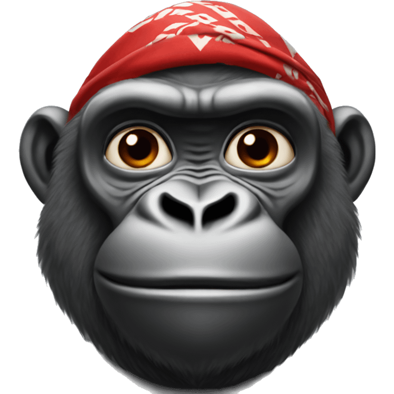 Gorilla with red bandana in a fast car  emoji