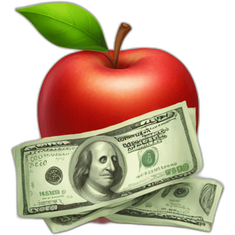 red apple money emoji