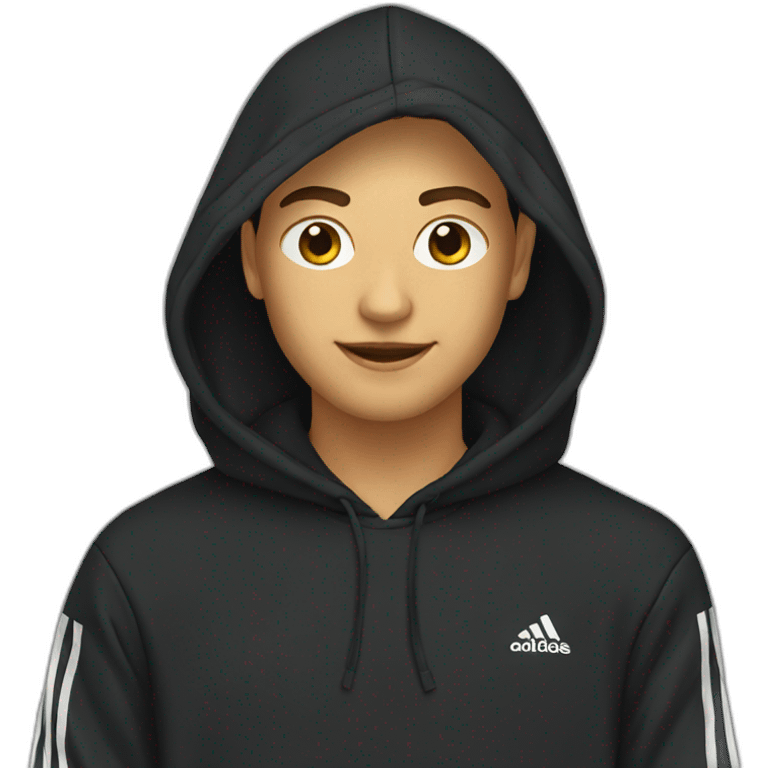 black colored adidas hoodie emoji