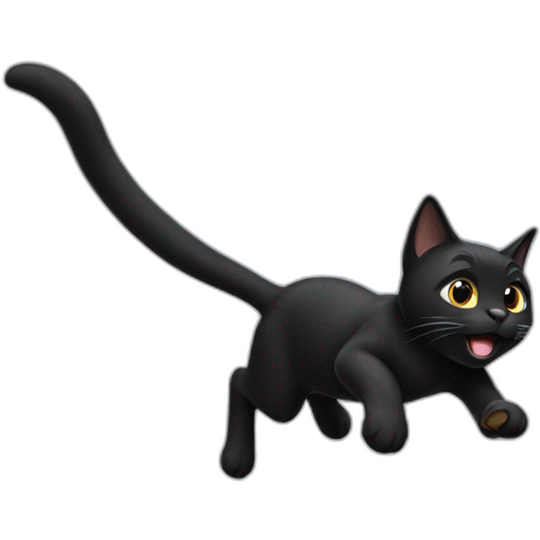 Flying black cat emoji