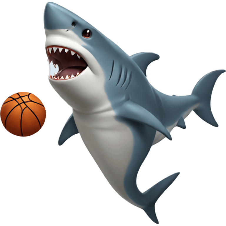 Shark playing basketball emoji